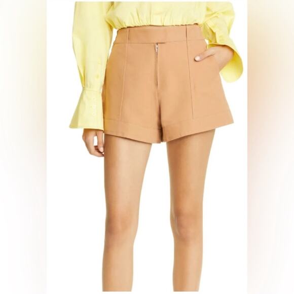 Jonathan Simkhai Size 8 Jett Remix Cargo Micro Short Nutmeg Tan Neutral Tailored